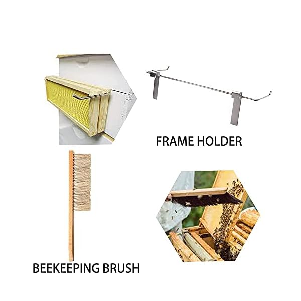 POLLIBEE Imker-Zubehör, 22-teiliges Imker-Werkzeug-Set – Deluxe-Imker-Starter-Kit – Bienen-Räucher-Set mit Rahmenhalter… – Bild 4
