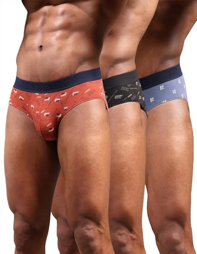 Image of U.S. Polo ASSN. Mens OEB16 Low Rise Printed Underwear Briefs - Pack of 3