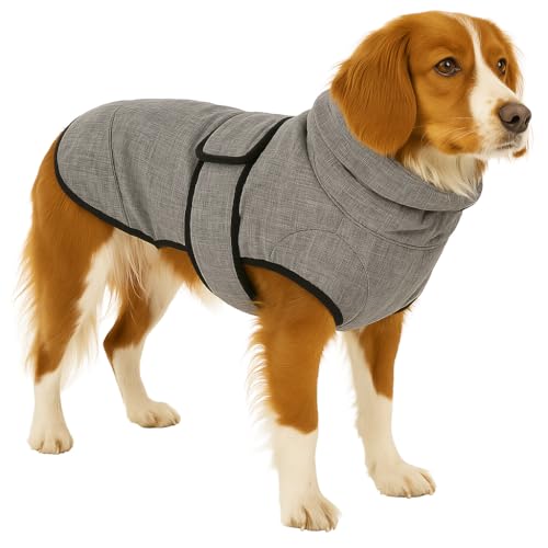 Flamingo Hundemantel Winter – Iglu Grau – 45cm – warm & modisch – Polyester – wasserabweisend – isothermische Innenschicht – reflektierend – Brust- & Bauchabdeckung – Geschirröffnung