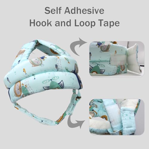 Image of Baby Head Protector Baby Helmet for Crawling Walking, No Bumps Safety Head Adjustable Protective Cap for Walking, Playing (Submarine)
