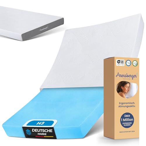 Arensberger Matratze LINA 90x190cm Höhe 11cm | NANOCELL® Gel-Schaum | Mittelfest H3 | Premium-Bezug 240g/m² | 60°C waschbar | Kaltschaum-Matratze 90x190 | Note 1,1 | Öko-Tex Zertifiziert