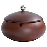 Ceramic Ashtray with Lid for Cigarette Outdoor, Windproof Ash tray Sets for Weed, Smokeless Home...