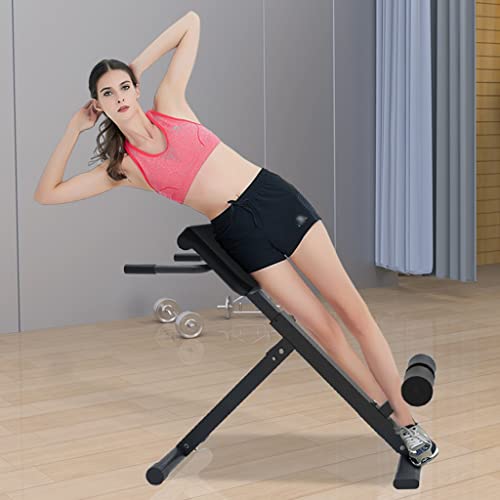 Romeinse Stoel Verstelbare Romeinse Ontlasting Opvouwbare Buikbeoefenaar Been Persmachine Workout Bank -workoutbanken For Thuis (Color : Black, S : 91 * 56 * 85cm) - Image 3