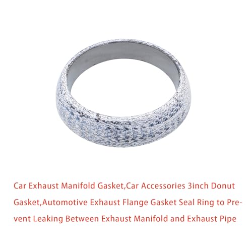 Image of Car Exhaust Manifold Gasket 3 Inches /77mm Universal Exhaust Flange Gasket Seal Muffler Ring Replacement to Prevent Leaking Between Exhaust Manifold and Exhaust Pipe, Exhaust Donut Gasket