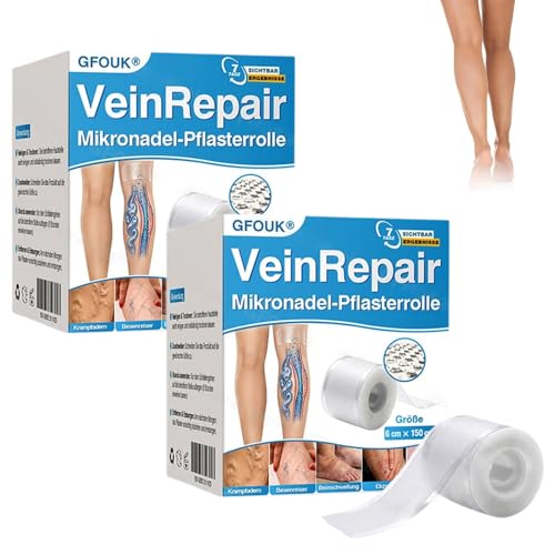 GFOUK Veinrepair Mikronadel-Pflasterrolle GFOUK Vein Repair Patches Professional Vein Heal Pflaster für alle Hauttypen (2 schachtel)
