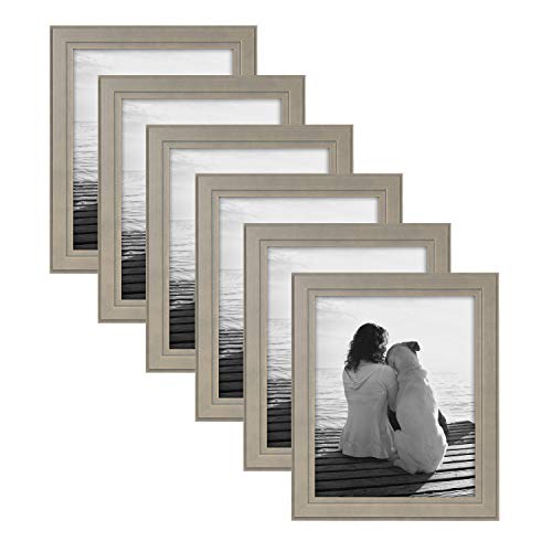 Designovation Kieva Solid Wood Picture Frame, Gray 8X10, Pack Of 6 #TOP23