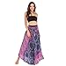 Briskorry Gonna estiva da donna, stile bohémien, in vita elasticizzata, maxi gonna, plissettata, linea ad A, con volant, flamencorock hippie, P1-hot pink, Einheitsgröße
