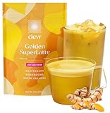 Clevr Blends Turmeric Powder Oat Milk Instant Latte Mix, Golden Milk, Moon Milk Latte Organic Spices, Coconut Superfood Creamer SuperLatte, Adaptogens, Reishi and Lion’s Mane Mushrooms and Probiotics