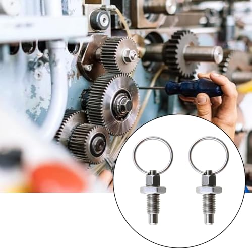 2 Stück Rastbolzen mit Zugring, Edelstahl-Federstößel, einziehbarer Sicherungsstift für Elektrogeräte(M8)