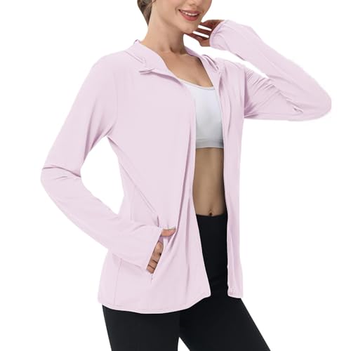 Tazeap Sun Protection Jacket Hoodie for Women Upf 50+ Full Zip Sun Shirts Lightweight Cooling Long Sleeve Outdoor Hoodies
