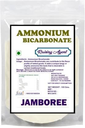 JAMBOREE Ammonium Bicarbonate for Biscuits - ABC - Hornsalt - Hartshorn - Food Grade Leavening Agent 100g