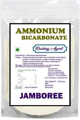 JAMBOREE Ammonium Bicarbonate for Biscuits - ABC - Hornsalt - Hartshorn - Food Grade Leavening Agent 100g