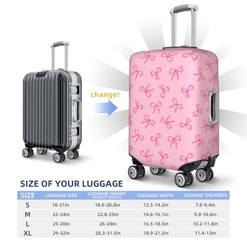 Bows Print Luggage Covers For Suitcase,Elastic Washable & Stretchable Suitcase Covers For Luggage, Anti-Scratch - Fits 18-32 Inch Luggage-No Luggage Included4