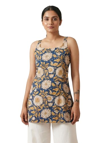 Image of GRECIILOOKS Short Kurti for Women | Floral Printed Short Kurta for Women | Comfortable Rich Office & Casual Kurti`s for Jenas, Leggings & Trousers