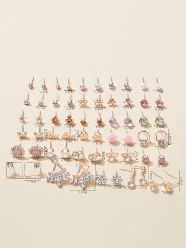 Image of Shining Diva Fashion 30 Pairs Combo Set Stylish Crystal Pearl Earrings for Women and Girls