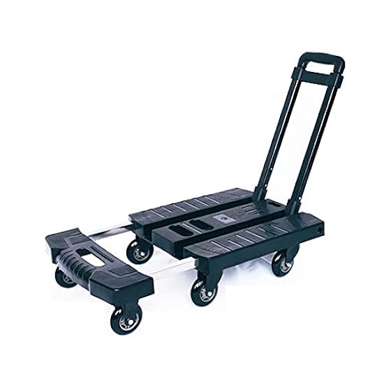 Carrello Da Trasporto Pieghevole 70x52,5x90 Cm Max 150 Kg In Acciaio E PP Nero E Rosso - Foto 7