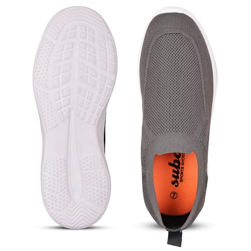 Image of SUBA Men's Breathable Mesh Slip-On Sneakers - Lightweight Walking Shoes for Gym, Running, and Casual Wear | Comfortable Cushioned Sole Casual Loafers for Men