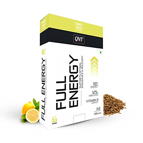 QNT Full Energy, Optimal Endurance & Recovery, 1kg, Nimbu Jeera Flavour, 33 Servings (110 kcal Energy, 125mg Amino Acids, Vitamin B Complex) (B099DLGLMB) Amazon Price History, Amazon Price Tracker