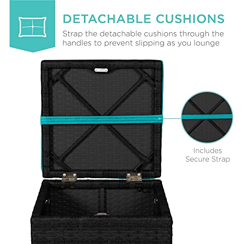 image for Best Choice Products Set of 2 Wicker Ottomans, Multipurpose Outdoor Fu