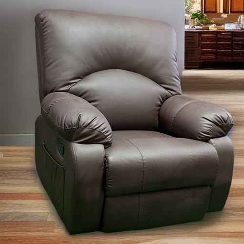 Image of Recliner Sofa Electric Single seat Chair in Leatherette with 5 Years Warranty Power Reclining Couch Modern & Stylish Living Room Automatic recliners Comfy Lumbar Support for Sleep