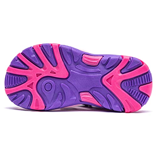 Bodatu Girls' Summer Outdoor Beach Sports Closed-Toe Sandals Purple 1, 9 Toddler #TOP6