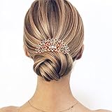 ❤ El peine lateral de pelo de boda para novia está hecho de diamantes de imitación y aleación.