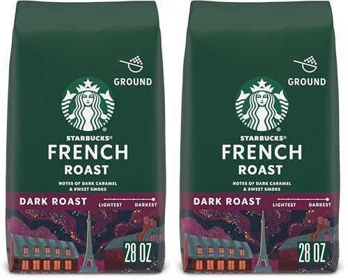Image of Starbucks Ground Coffee, Dark Roast Hot or Iced Coffee, French Roast, 28 oz (Pack of 2)