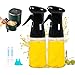 Pulverizador de aceite de oliva para cocinar, barbacoa, botella de espray de aceite con cepillo y chispa, botella de spray para cocina, asado, asado, pasta, ensalada (210 ml), color negro [2 Paquete]