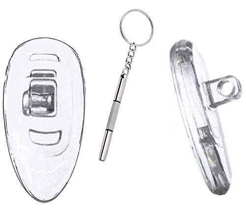 3 Paar (6 Stück) Nasenpads 17mm Tropf-Form + Schraubendreher - Silikon Schraubsystem,-Cosmintra Cover