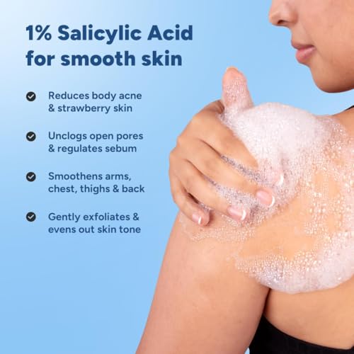 Image of Arata 1% Salicylic Acid Body Wash for Bacne, Bumpy & Strawberry Skin | Exfoliates, Cleanses & Smoothens Uneven & Rough Skin | Paraben & SLS Free | Shower Gel For All Skin types (300ml)