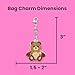 StickerBeans® Rhinestone Pink Bow + Teddy Bear + Pink Latte Bag Charms – 3 Double-Sided Charms, Collectable Keychain Set - Cute Sparkly Backpack Purse Tote Fashion Accessory