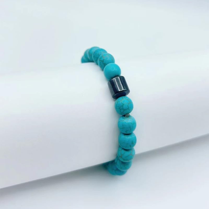 HZHRony Lava Rock Beads Chakra Bracelet 8mm Natural Stone Stretch Bracelet 7" Semi Precious Reiki Healing Crystals Beaded Bracelet for Women Men - Image 3