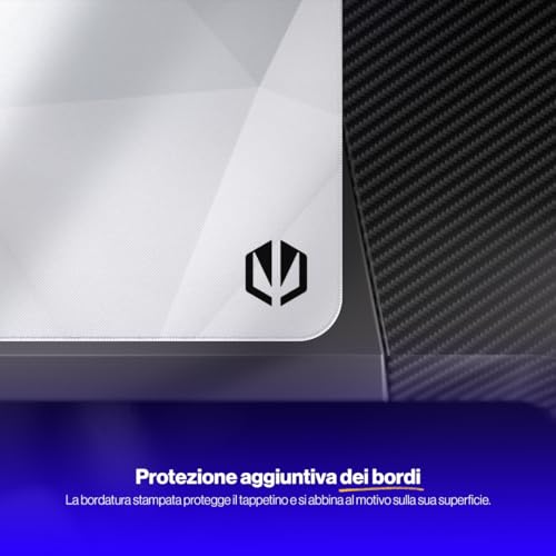 Endorfy Crystal Onyx White Xl, Tappetino Per Mouse Xxl 900X400 Mm, Guida Per Mouse Liscia, Bordo Stampato, Base In Gomma Antiscivolo, Design Elegante - 3