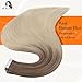 Fshine Blonde Balayage Extensions Tape 18inch Seamless Glue in Hair Extensions Real Hair Ash Brown 8 to Platinum Balayage Ombre Hair Extensions 20Pcs 50Grams