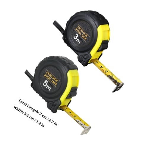 Set de 2 cintas métricas retráctiles de 5 m con escala en pulgadas miniatura 2