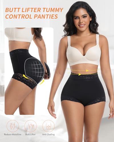 Image of Padded Underwear Butt Lifting Panties Butt Lifter Built-In Fake Butt Pads Tummy Control Shapewear for Women