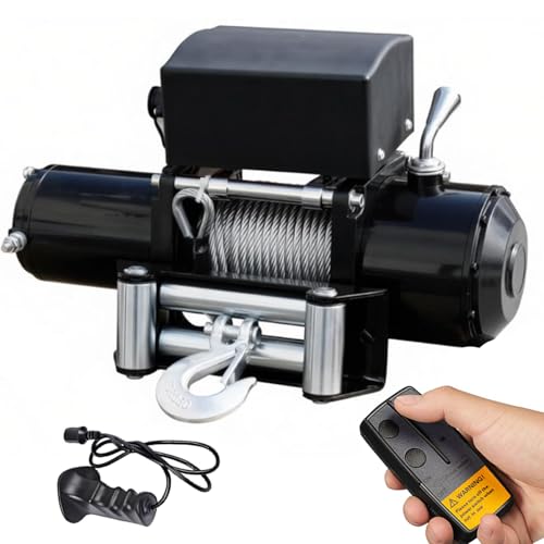 Elektryczna wciągarka linowa 3000/3500/4000/4500/6000 lbs, wciągarka stalowa 12 V/24 V, wciągarka ratunkowa łącznie z oknem linowym, zdalnym sterowaniem radiowym/ręcznym do SUV, ciężarówek i