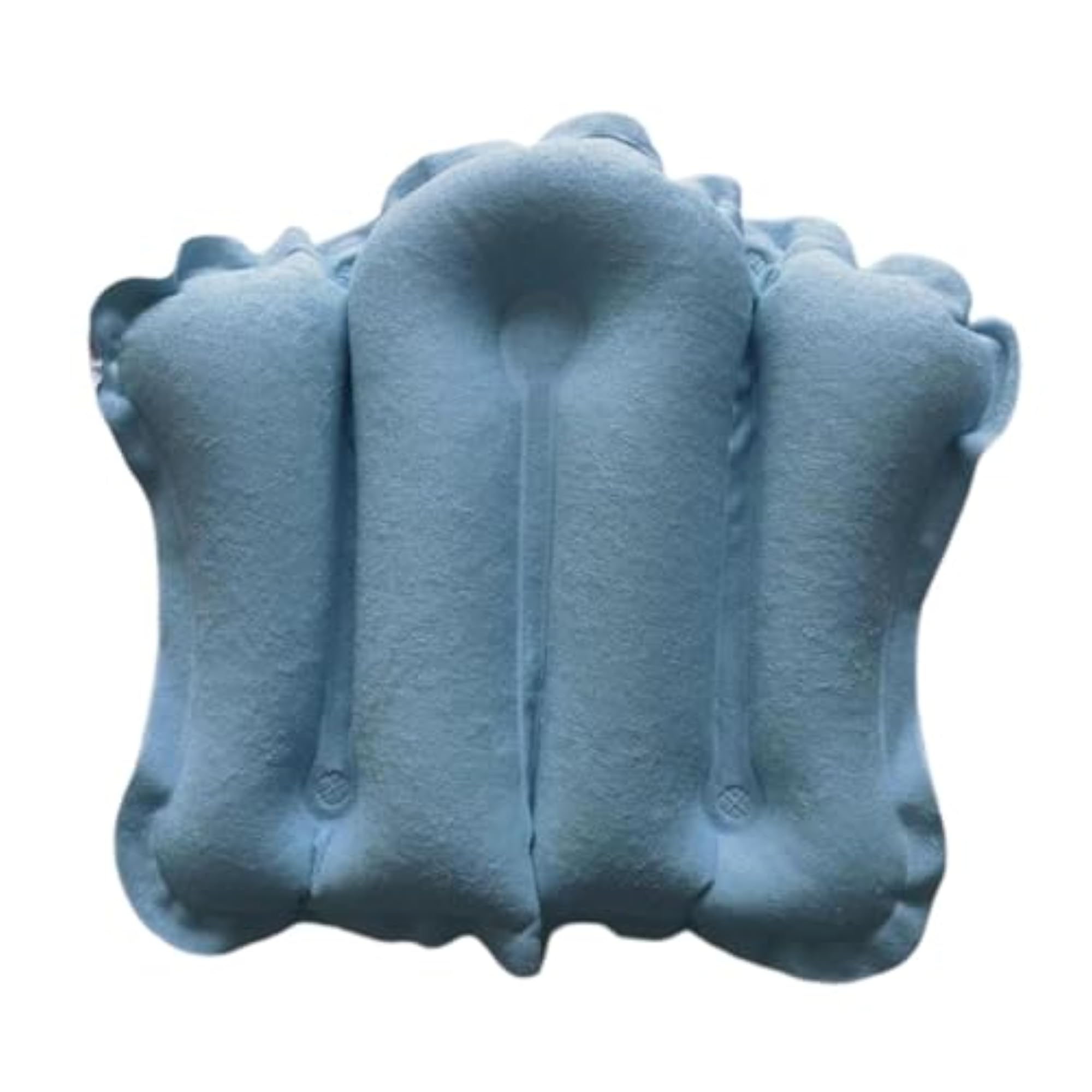 Inflatable Bath Pillow with Suction Cups, Blue