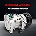 Air Conditioner AC Compressor with Clutch Compatible with Accent Rio 2012 2013 2014 2015 2016 2017 Pre-filled with Oil Replace 977011R100,977011W600