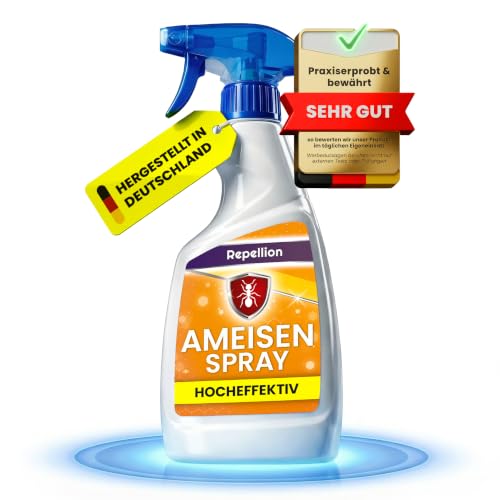 Repellion ® Ameisenspray 500 ml, Ameisen Abwehrspray für Innen und Außen, vertreibt Ameisen von Laufwegen, Terrasse, Küche und Fenstern, Ameisenschutz