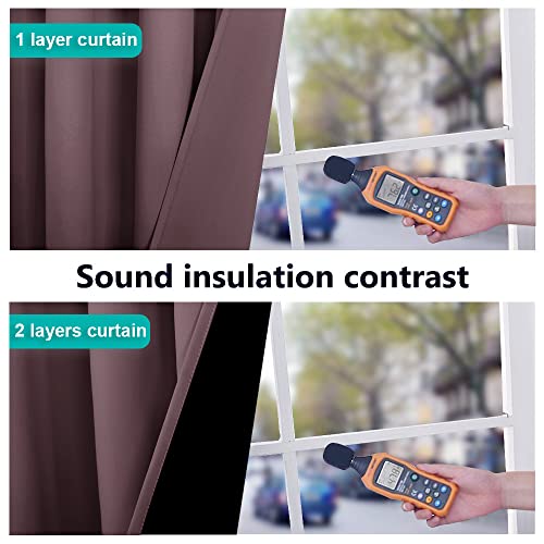 Image of NICETOWN 100% Blackout Window Curtain Panels, Full Light Blocking Drapes with Black Liner for Nursery, 72-inch Drop Thermal Insulated Draperies (Dry Rose, 2 Pieces, 52-inch Wide Per Panel)
