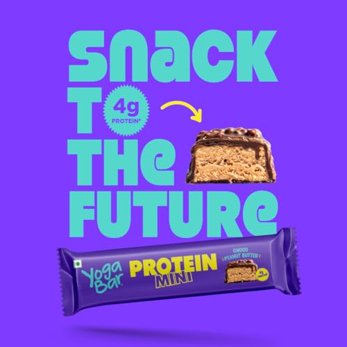 Image of Yogabar Breakfast Protein Bars Variety Pack of 6 (2 Blueberry, 2 Mocha Brownie, 2 Dark Chocolate Chip) | Protein Minis, 4g Protein Bar Pack of 7 (Free) | High Protein All in One | No Preservatives - No Artificial Flavours | Meal Replacement Bar