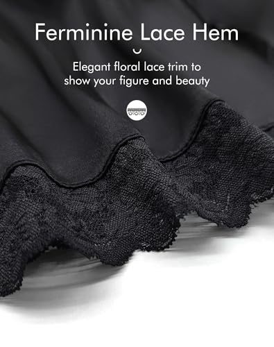 Image of MANCYFIT Satin Bloomers for Women, Lace Hem Slip Shorts