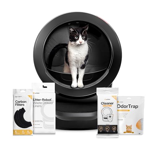 Litter-Robot 4 Supply Bundle by Whisker, Black - Automatic,...