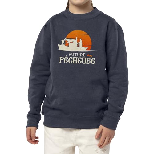 Sweatshirt enfant future pêcheuse avec motif poisson breton