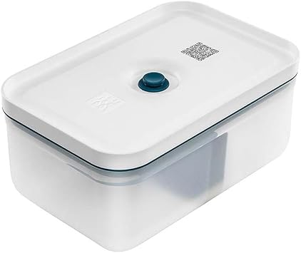 Zwilling Fresh & Save Vacuum Food Carrying Container, L, Plastic, Semi Transparent-Mediterranean Blue