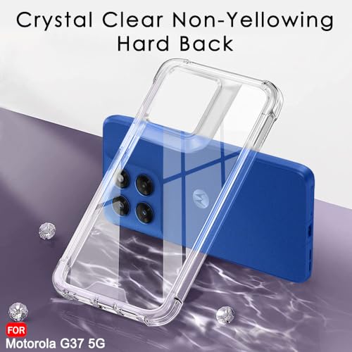 Image of TheGiftKart Crystal Clear Back Cover Case for Motorola Moto G37 5G | 360 Degree Protection | Shock Proof Design | Transparent Hard Back Cover Case for Motorola G37 5G (PC & TPU, Transparent Bumper)