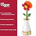 Vigar Flower Power Nylon Dish Brush with White Vase Holder, 11-1/2-Inches, Red, Green, Yellow