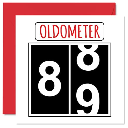 Divertidas tarjetas de cumpleaños 89 para hombres y mujeres, olómetro, tarjeta de feliz cumpleaños para papá, mamá, bisabuelo, tarjetas de felicitación de 145 mmx145 mm, tarjeta de cumpleaños 89