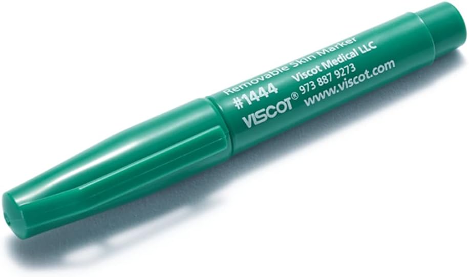 Viscot 1444-30 Mini Regular Tip Green EZ Removable Ink Markers- 30 Count Green Ink Skin Marker- Mark Non-surgical Aesthetic Procedures- Sized Mini